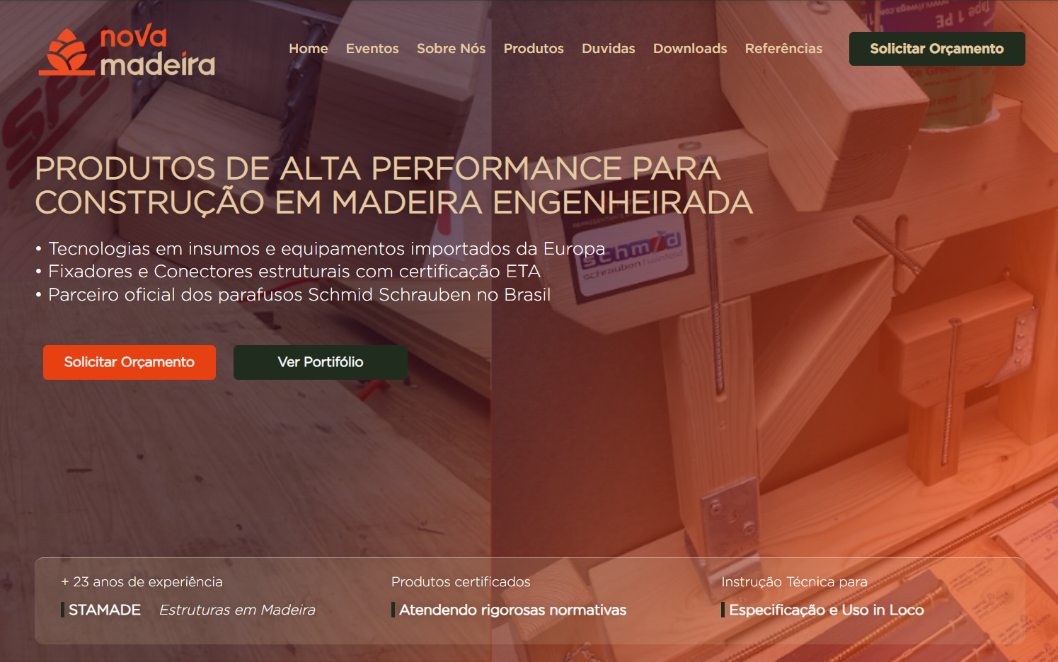 Site do cliente Nova Madeira Estrutural