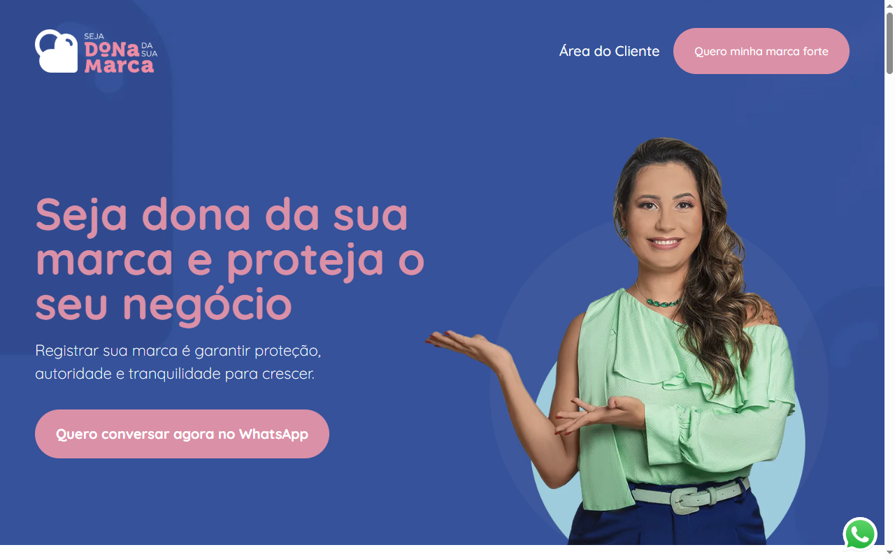 Site Seja Dona da Sua Marca - Registro e Proteção de Marcas